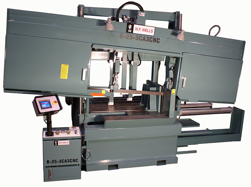 W.F. Wells 25" x 40" CNC Fully Automatic Canted Horizontal Saw, Model B-25-3C3A-CNC - NEW
